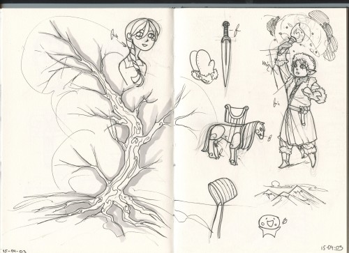 I went to a convention in Gothenburg and drew some sketches and drawing and stuff. Mostly of trees, 