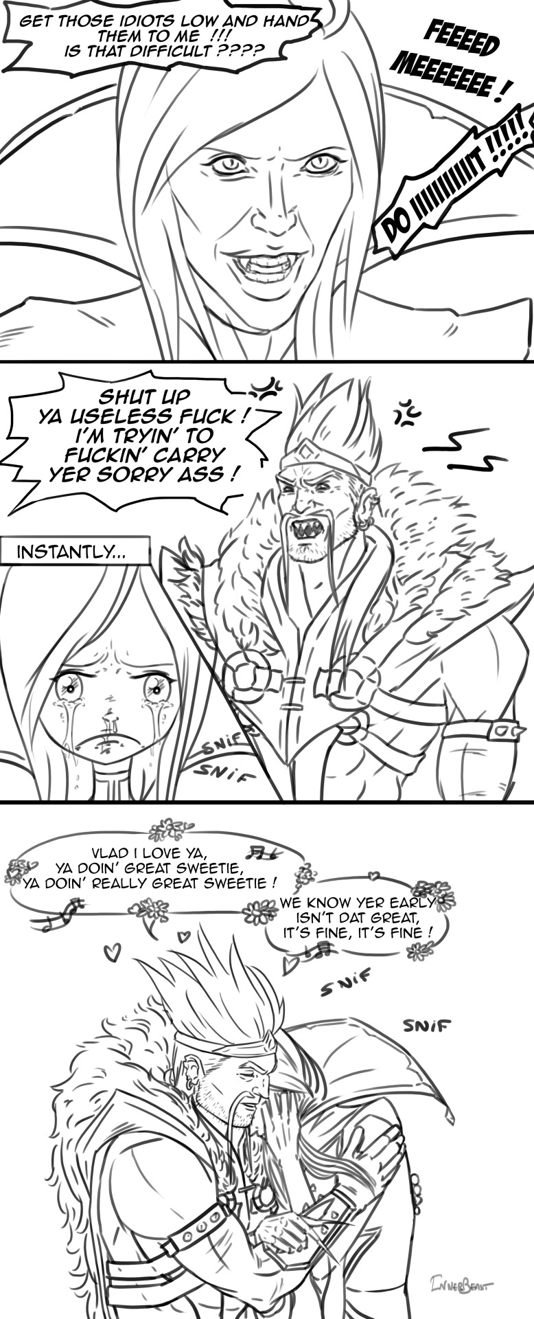 Something about getting carried by your ADC... #League of Legends  #LoL League of Legends #draven #draven league of legends #draven lol #vladimir league of legends  #draven x vladimir #dravimir #league of fanart  #league of legends fanart #lol fanart #league of legends art #lol art #league fan art #league art#funny#funny comics