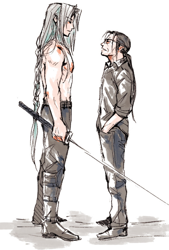 crimson-sun:  Certain sources place Sephiroth at 185cm (6'1&quot;). And with