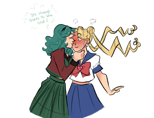 crazie-crissie:  nobody ever acknowledges that michiru also flirts with usagi… 