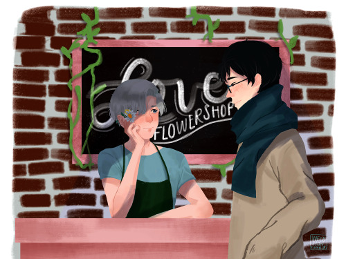 in which viktor sells flowers and on one faithful day yuuri katsuki walks into the store shyly and e