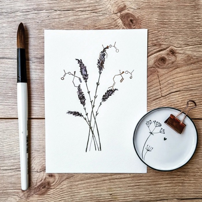 A scent-ual sketch
The online art shop n.p.ainting released this chemistry-themed watercolor last year, which will surely please many a natural products chemist. What might not be obvious to most viewers is that Nadine Peez, the artist behind...