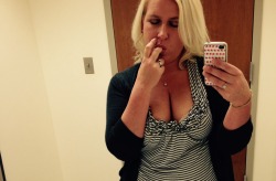 ill-do-as-im-told:  A little bathroom fun while at work this morning…happy Friday ;)