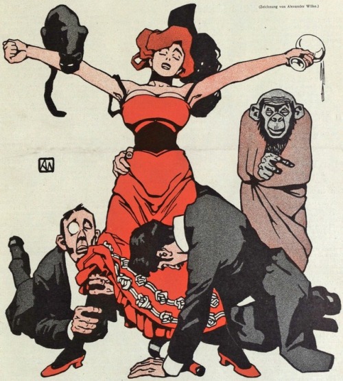 talesfromweirdland:Lovers of the Cabaret.Illustration by German-Austrian artist, K.A. Wilke (1879-19