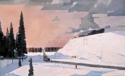 blastedheath:  Georgy Grigorievich Nissky (Russian, 1903-1987), Moscow Suburb. February,  1957. Oil on canvas, 120 х 194 cm.