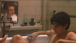 frokenfilm:  Michael Pitt and Louis Garrel discussing film together in the bath 