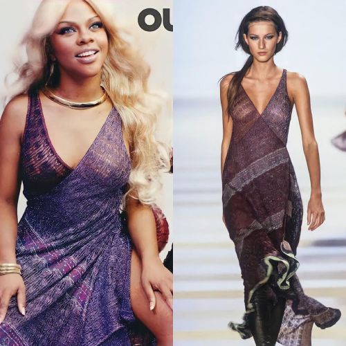 Runway To Reality via LilKimStreetTeam Kim wearing:1. Bestsey Johnson Fall RTW 1998 @ Gypsy Benefit 