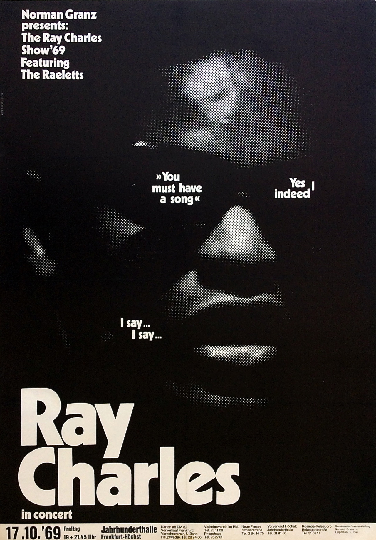 design-is-fine:  Günther Kieser, artwork for Ray Charles concert poster, 1969. Frankfurt,
