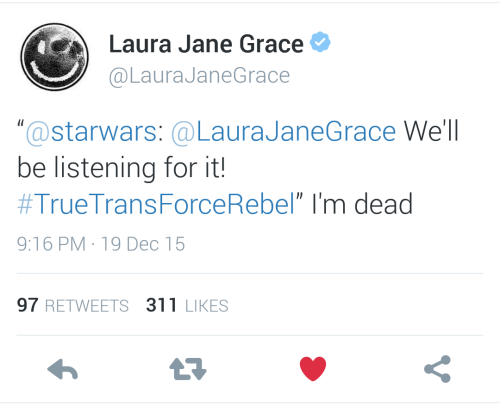 ethergaunts:  helenas-saving-grace:  landofwind:  THIS IS THE CUTEST THING I’VE EVER SEEN OH MY GOD  @wildewomyn  #TRUETRANSFORCEREBEL 