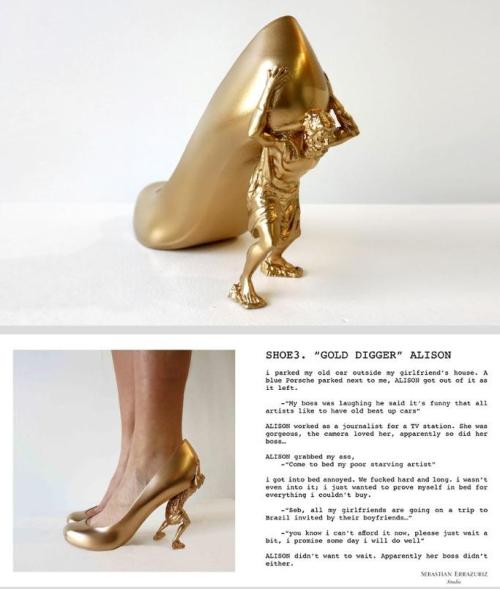 thevisualhag:  ‘12 SHOES for 12 LOVERS‘ by Chilean-born, New York-based designer Sebastian Errazuriz. The pieces reflects on the recollection of the artist’s personal and sexual relationships with former lovers, each of whom became the influence