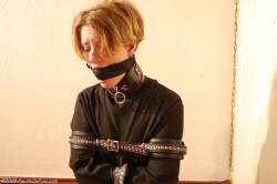 gaggedandforeverbound:  Caught one burglar. I’ll add you to my jacketed, prisoner collection down in my basement. How’s the fit on your permanent jacked and gag? I have enough intravenous food to keep you alive despite your mouth being filled.
