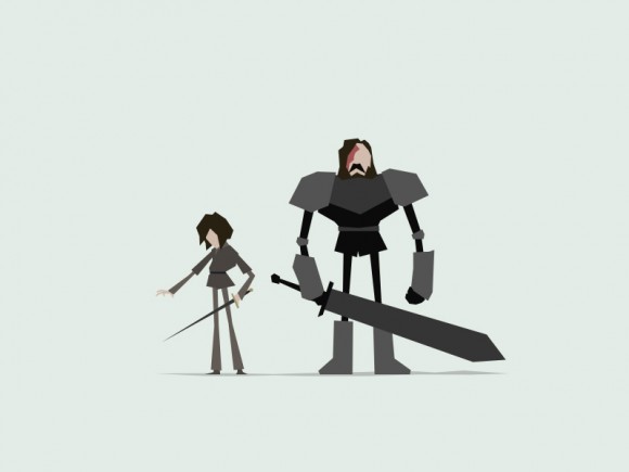 picandscroll:  Arya &amp; The Hound &ldquo;Clegane and Stark&rdquo; by