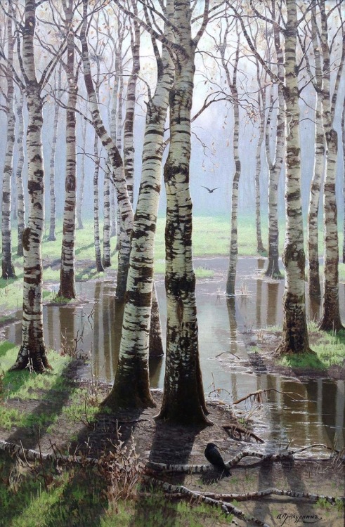 catonhottinroof: Proskurnin Ivan Mikhaylovich (1852-1901)  A clear morning. Birch grove.