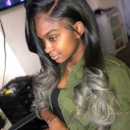 Custom blacl/ platinum/silver ombré frontal wig install all by me  My holiday specials have s