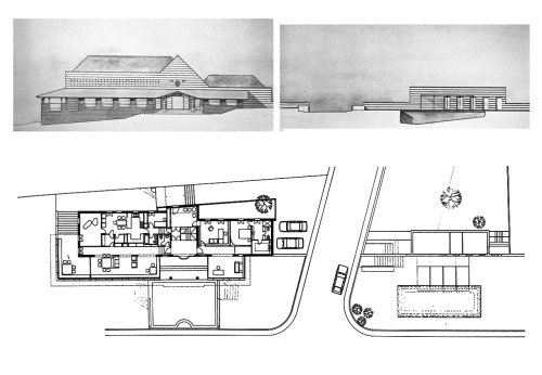 Project for a house that follows the same direction of the swimming pool (1982) by Lluís Clot