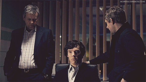 ∞ Scenes of SherlockNo, no, no, no. Tell me nothing about him. Nothing. 