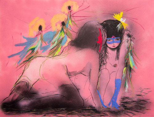 paintingsinlove:  Eduardo InfanteUntitled. (DiscoInferno) 2016. Pastel, spray and charcoal on paper. 50 x 70cm.