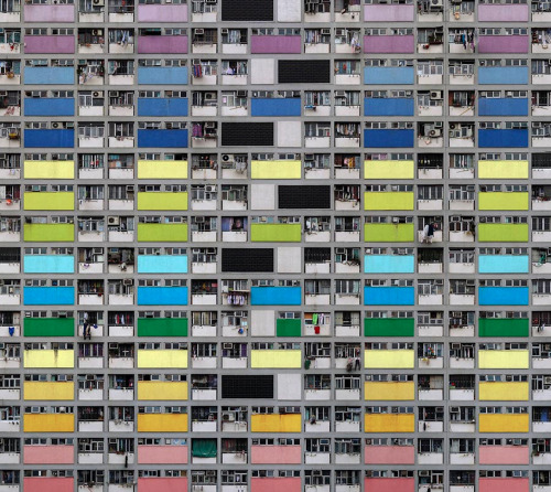 theatlanticcities:  “At some point, I just began folding the prints, folding way the sky, folding away the sides, until I basically had an image that looked like a supermarket bar code. I somehow had the feeling this was the right way of doing it,