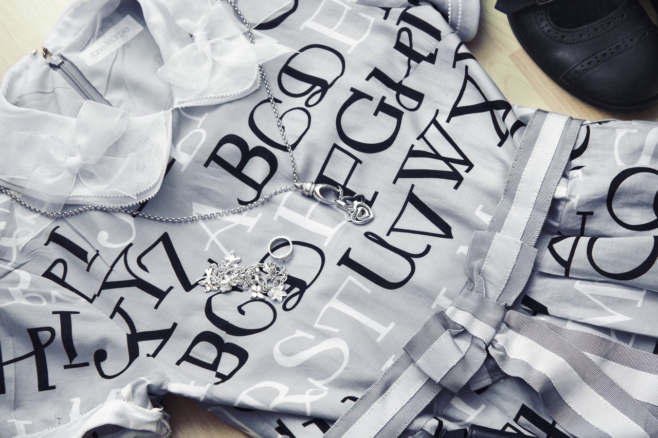 onlyeasy:  This dress is just glorious, and one of the rare examples typography actually