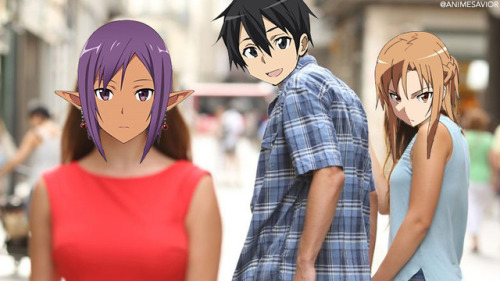 animesavior:  “Nothing is certain in life but death, taxes, and Kirito cheating on Asuna.&rdqu