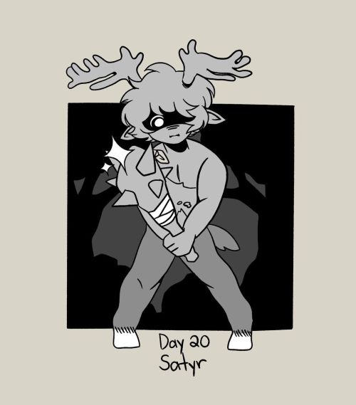 Day 20 Satyr (technically a moose rather than a goat but whatever.) #mythology #mythicalcreatures #c