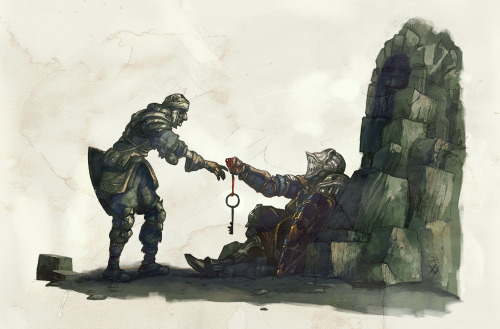 ragingspaniard:  A powerful moment, one that seals the fate of The Chosen Undead and it also marks the departure Dark Souls makes from other Fantasy Games. Oscar hands you the key that will change the course of Lordran. Oscar of Astora represents other