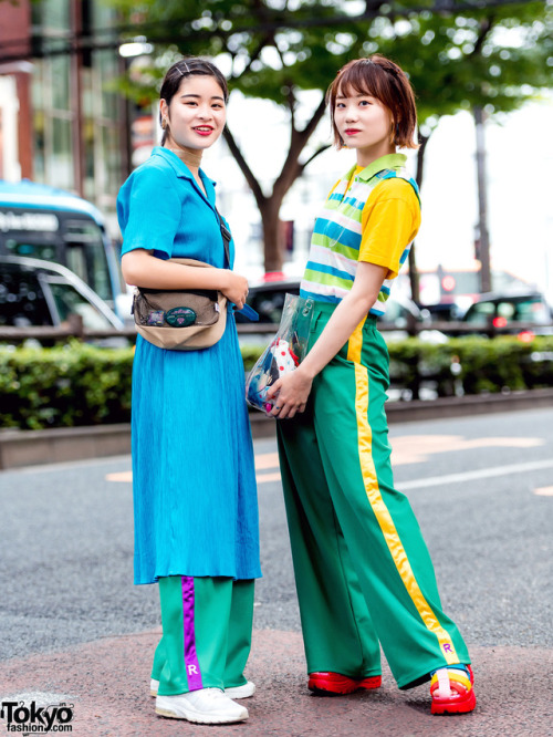 Japanese students 18-year-old Okusako and 17-year-old Saya on the street in Harajuku both wearing RR