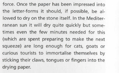 i’m reading instructions on how to make a paper cast of an epigraphy and