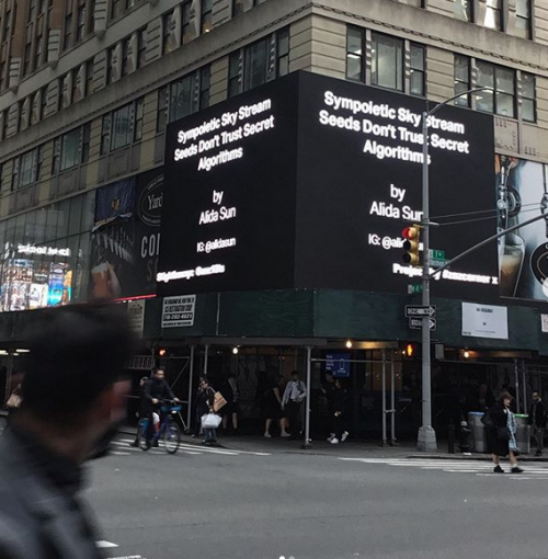 My generative artwork is currently showing in Times Square! Thanks to Lightbox Gallery & ZAZ10TS