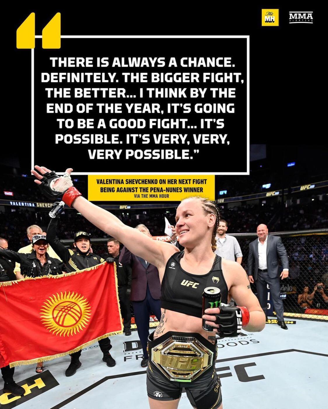 Valentina Shevchenko on her next fight being against PenaNunes winner