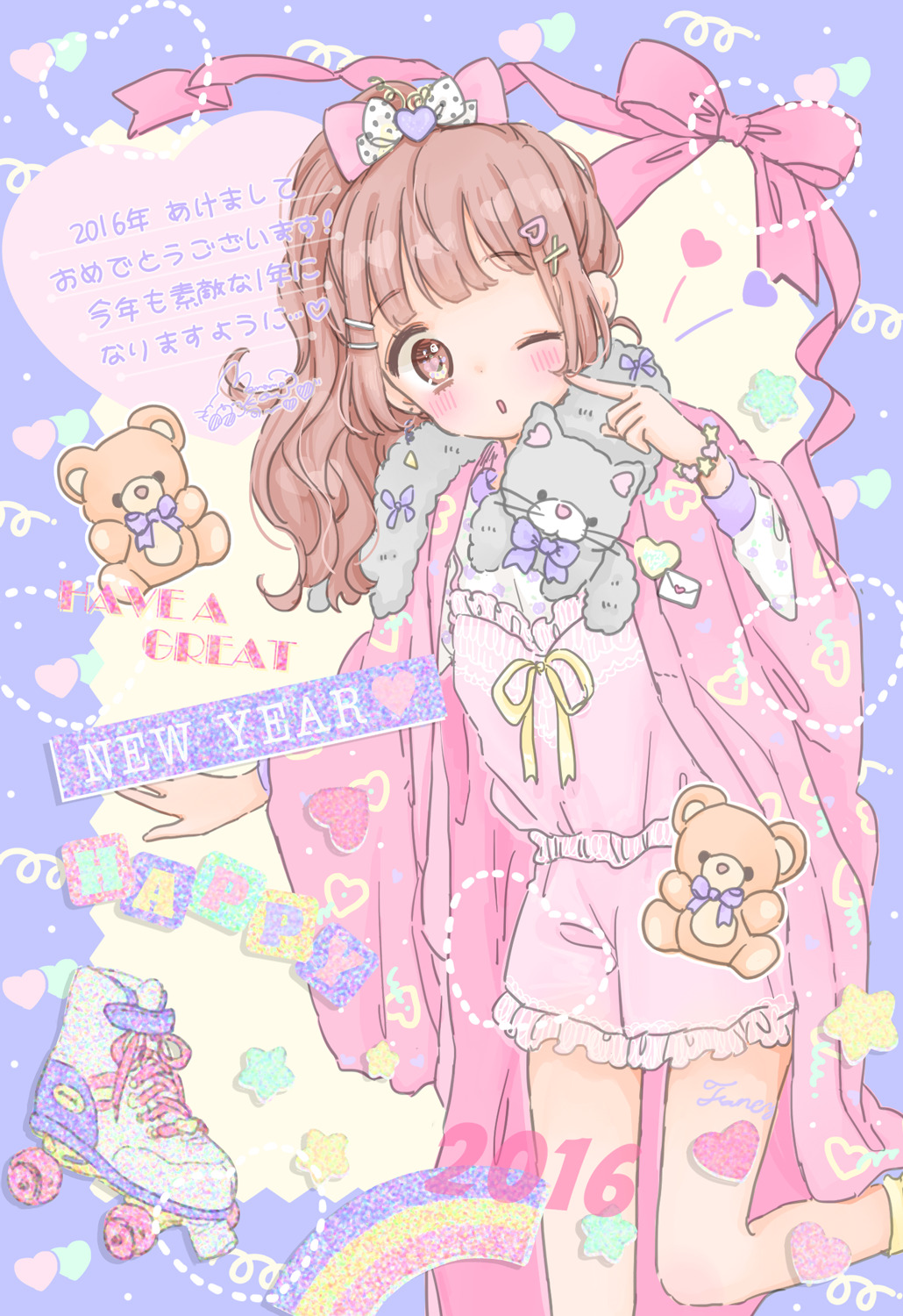 fancysurprise:    ©manamoko  あけましておめでとう♥2016 