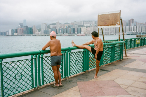 Photo DiaryHarbour swimmers at Hung Hom, Hong Kong. May 2020