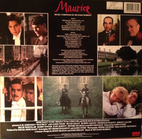 exponential63:ignite0me:Dustjacket of the soundtrack LP of Maurice by Merchant-Ivory, featuring a ph