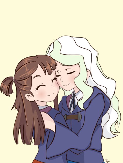 ✧･ﾟ: *✧ Nuzzling ✧ *:･ﾟ✧♡  Characters ♡ : Atsuko “Akko” Kagari ♥ Diana 