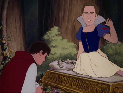 tastefullyoffensive: Nicolas Cage as Disney Princesses [jenlewis]Previously: Fallen Disney Princesse