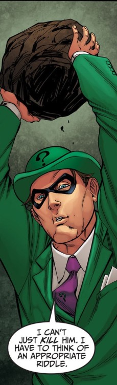 pansexualcassiecain:The most canon Riddler thing I’ve ever seen