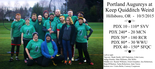 The Portland Augureys hosted the Keep Quidditch Weird tournament last weekend! Here are the results!