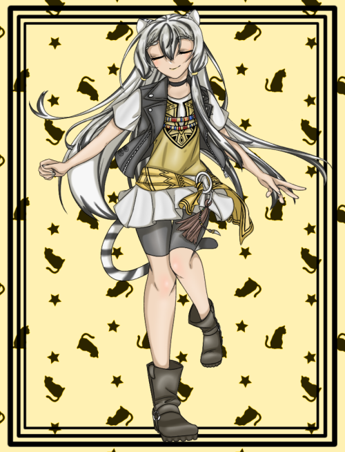 "Arereh~? Afufufu, it's wonderous meeting you, little cub~. I'm Lala-Phula Tigris by the way~. Let's get along great!"