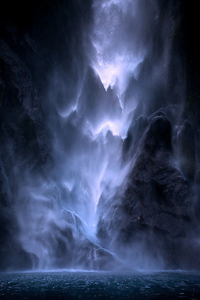 lori-rocks: Falling Water, New Zealand…by  John Kitching 