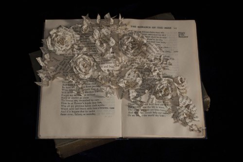 Romance of the RoseBook SculptureWire &amp; Vintage Books