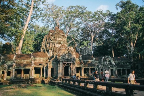 一整天的古蹟巡禮中， 我最喜歡這個被木棉樹和絞殺榕樹根盤踞， 充滿荒涼感， 又藏著許多小細節的 #塔普倫寺 #taprohm - #taprohmtemple #cambodia #siemreap 