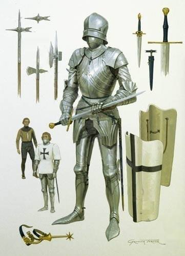 Rüstung 15 Jahrhundert , Schwert , Dolch, Kriegshammer und Mordaxt./  Armor 15 century, sw