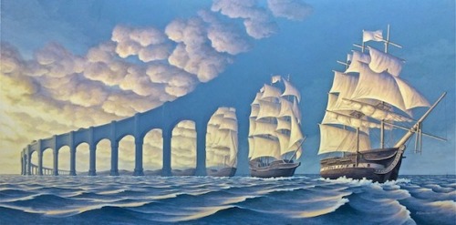 jedavu:  Amazing Optical Illusion Paintings That Make Your Imagination Go Wild Canadian artist Robert Gonsalves has created a series of incredible paintings that play with optical illusions.  