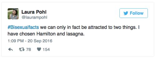 micdotcom: It’s Bisexual Awareness Week! And bi Twitter users have taken to the hashtag #BisexualFacts to share tidbits about the community that often go unnoticed. All with the goal of pointing out how little people know about them and how often stereoty