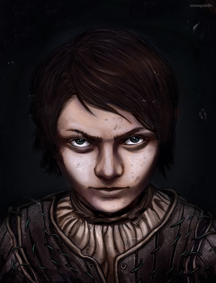 octosquiddle:  From start to finish of the Arya Stark picture I recently uploaded.