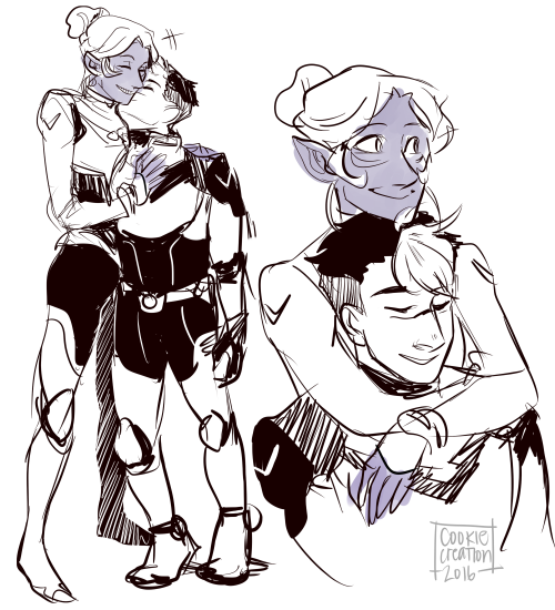 cookiecreation:Shallura doodles i have a thing for drawing these two when allura was in her galra di