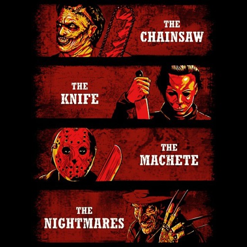 ashvonhorror:  My boys. #leatherface #michaelmyers #jasonvoorhees #freddykrueger #thetexaschainsawmassacre #halloween #fridaythe13th #anightmareonelmstreet #horror #horroricons #girlswholovehorror #myboys #icons #horroraddict #girlswholoveslashers