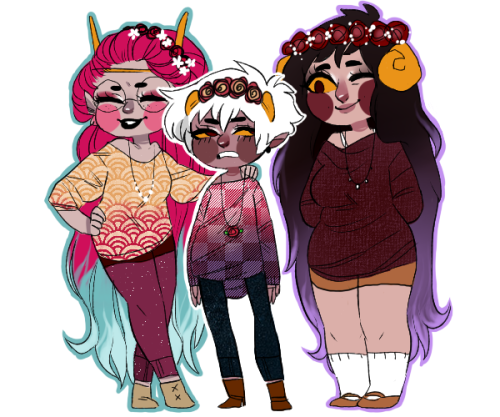 sircuddlebuns:babes#mah redbloods #feferi #karkat #aradia #THIS IS WHY I LIKE CULTSTUCK SO MUCH #KAR