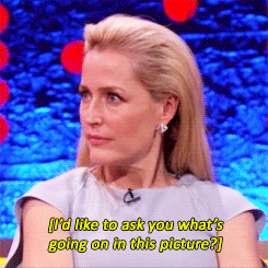muldez:   - “Gillian, are you as comfortable with that kind of thing? (Revealing yourself onscreen)”