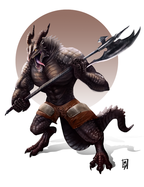 jaegerpilotmax: Last DnD commission of 2018! Khagesi the Dragonborn barbarian (with and without helm